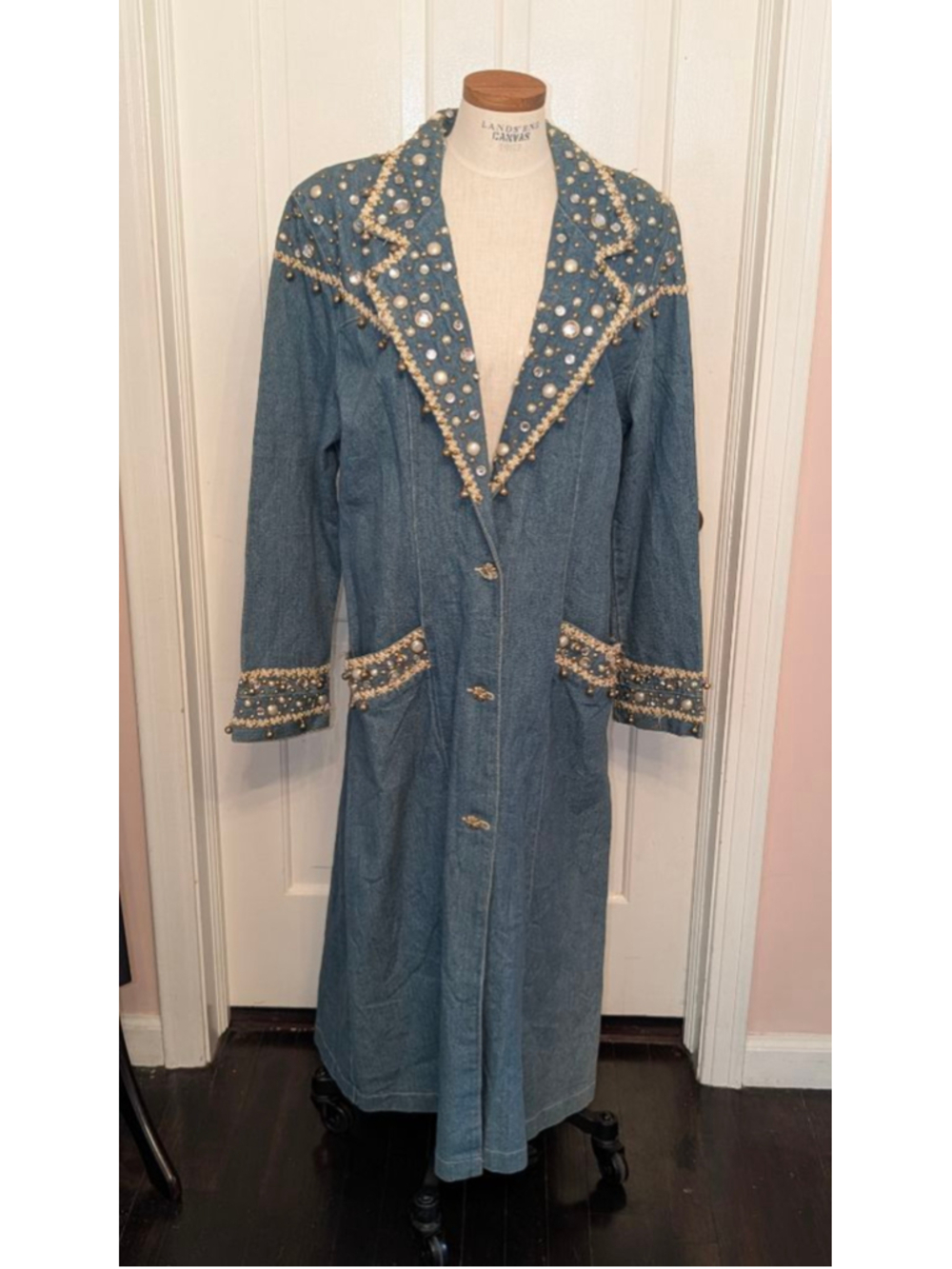 Women's A&R Clothing Blue Embellished Jean Jacket M
